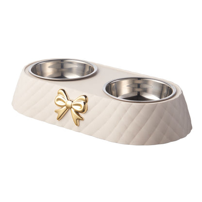 Bowknot Cat Food Bowl – Durable PP Cat Bowl