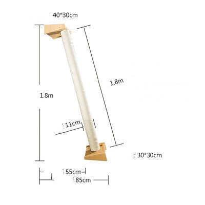 Large Wooden Cat Tree with Climbing Frame & Shelf