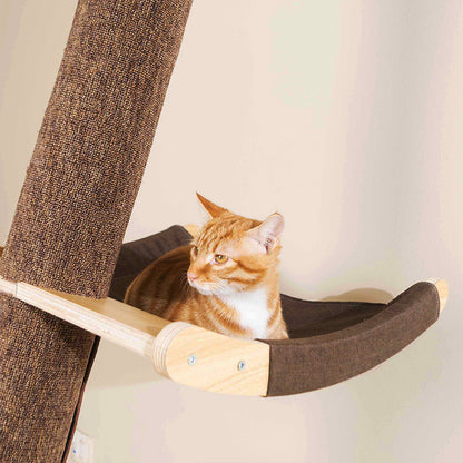 Large Wooden Cat Tree with Climbing Frame & Shelf
