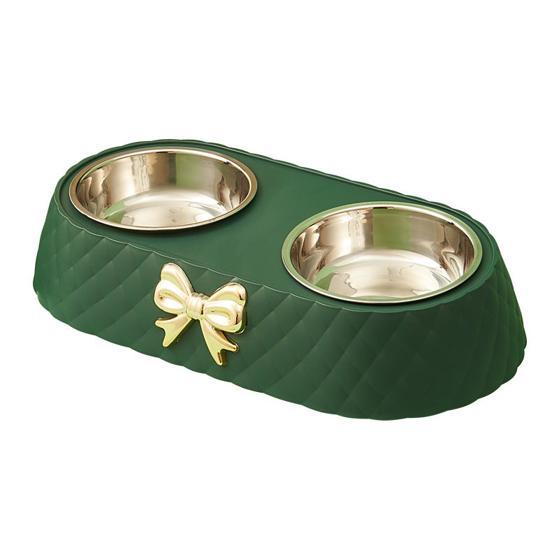 Bowknot Cat Food Bowl – Durable PP Cat Bowl
