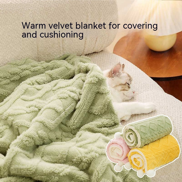 Cozy Solid Color Cat Blanket for Pets