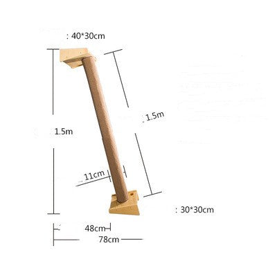 Large Wooden Cat Tree with Climbing Frame & Shelf