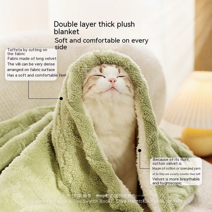 Cozy Solid Color Cat Blanket for Pets
